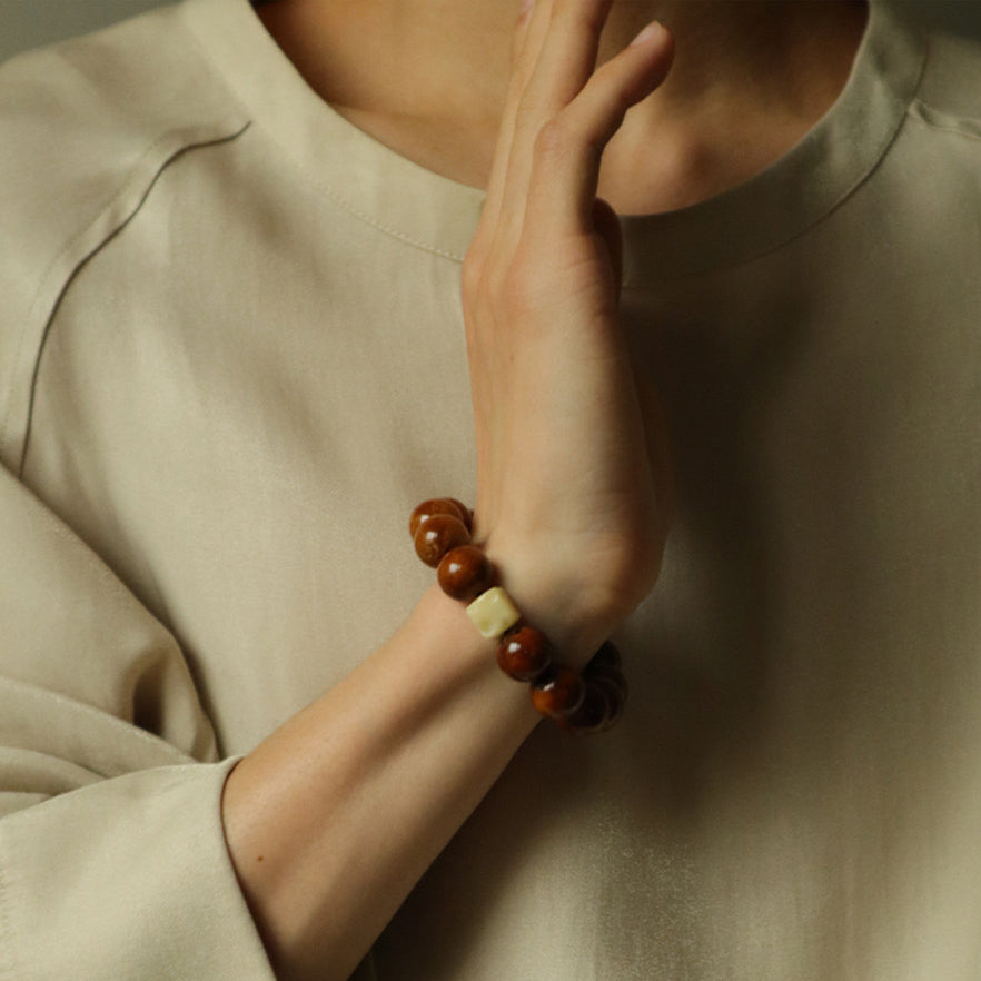 Guardian’s Calm – Darkwood & Cream Harmony Bracelet