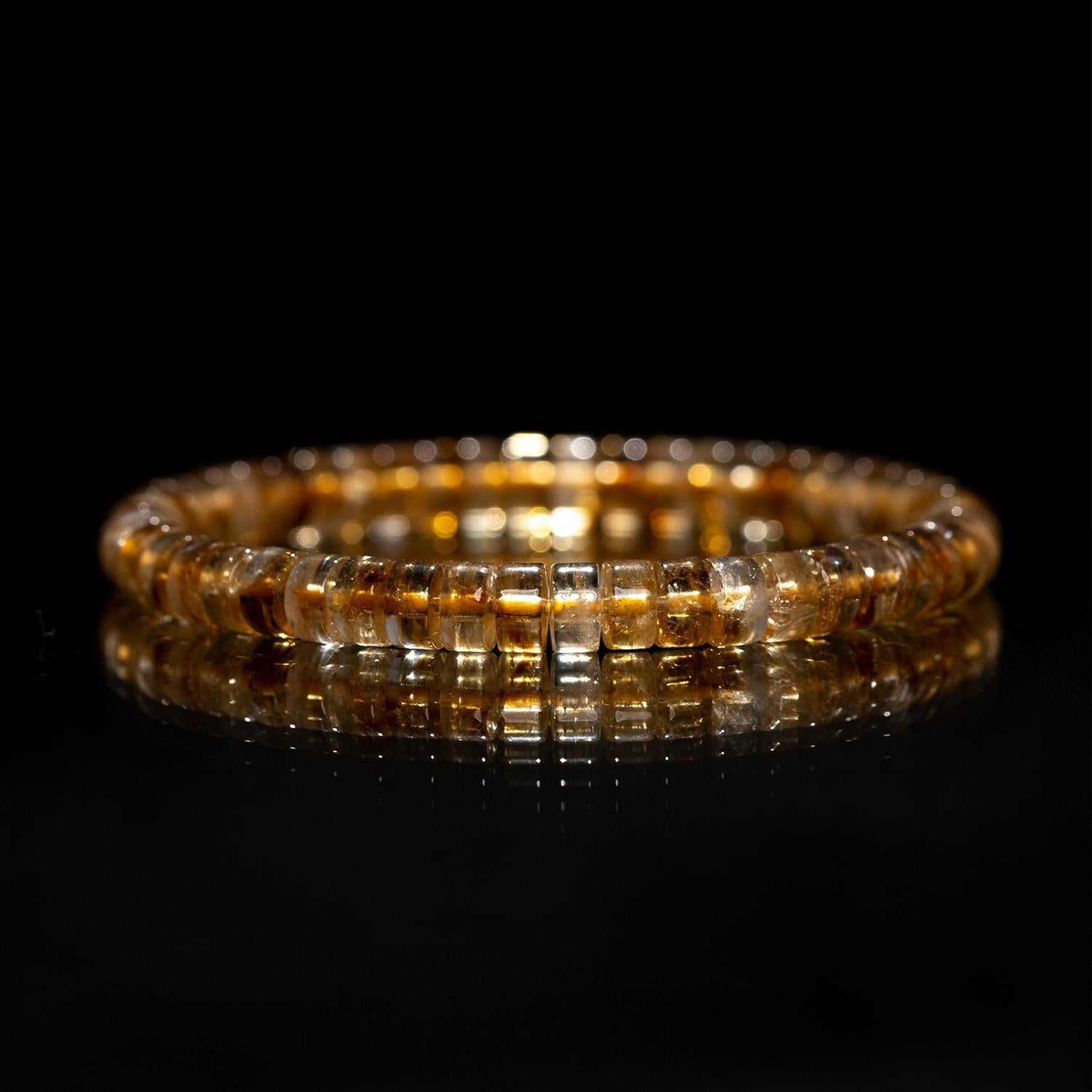 Citrine Abundance Bracelet – 6 mm Yellow Crystal | Aeonb