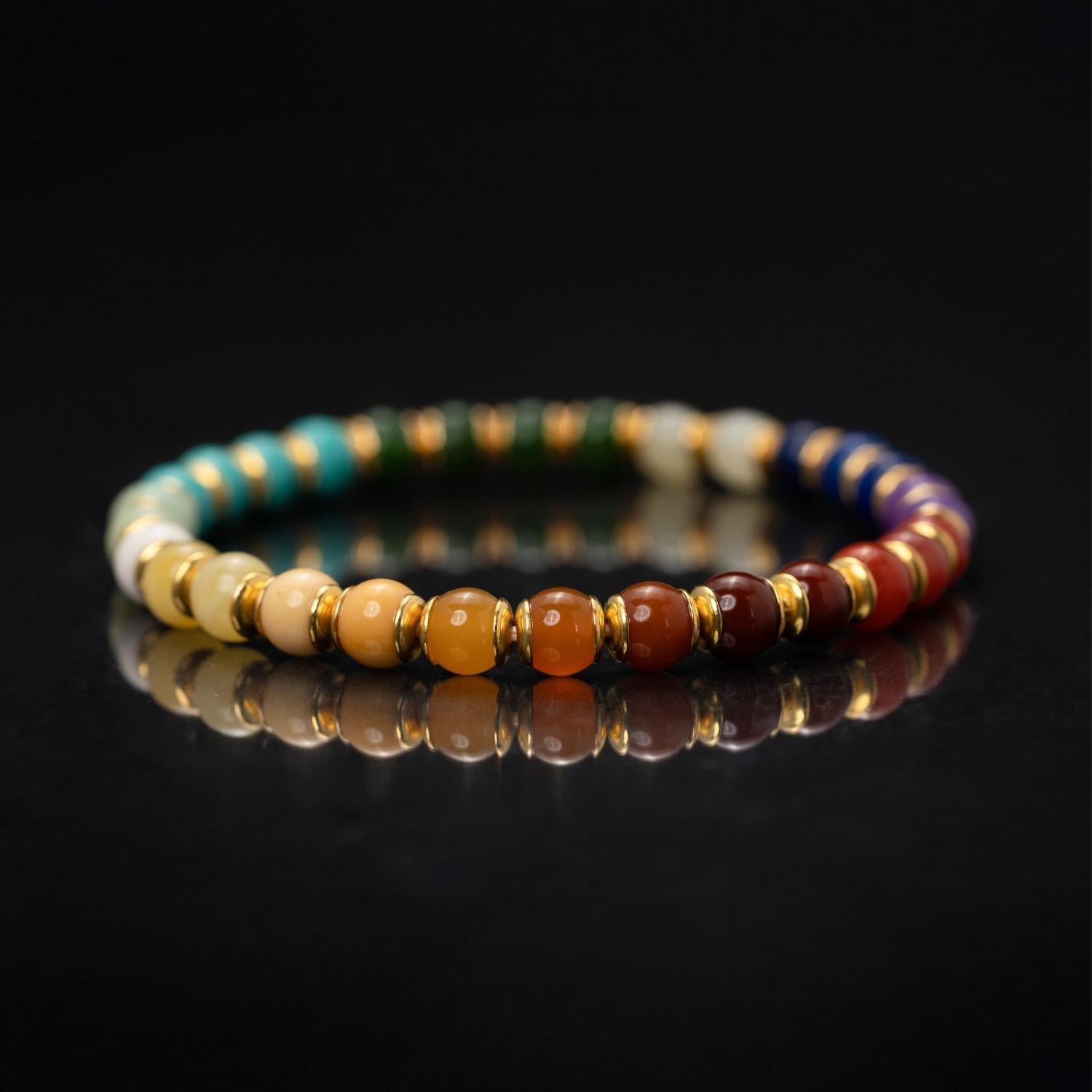 Rainbow Spectrum Gemstone Bracelet （6mm）