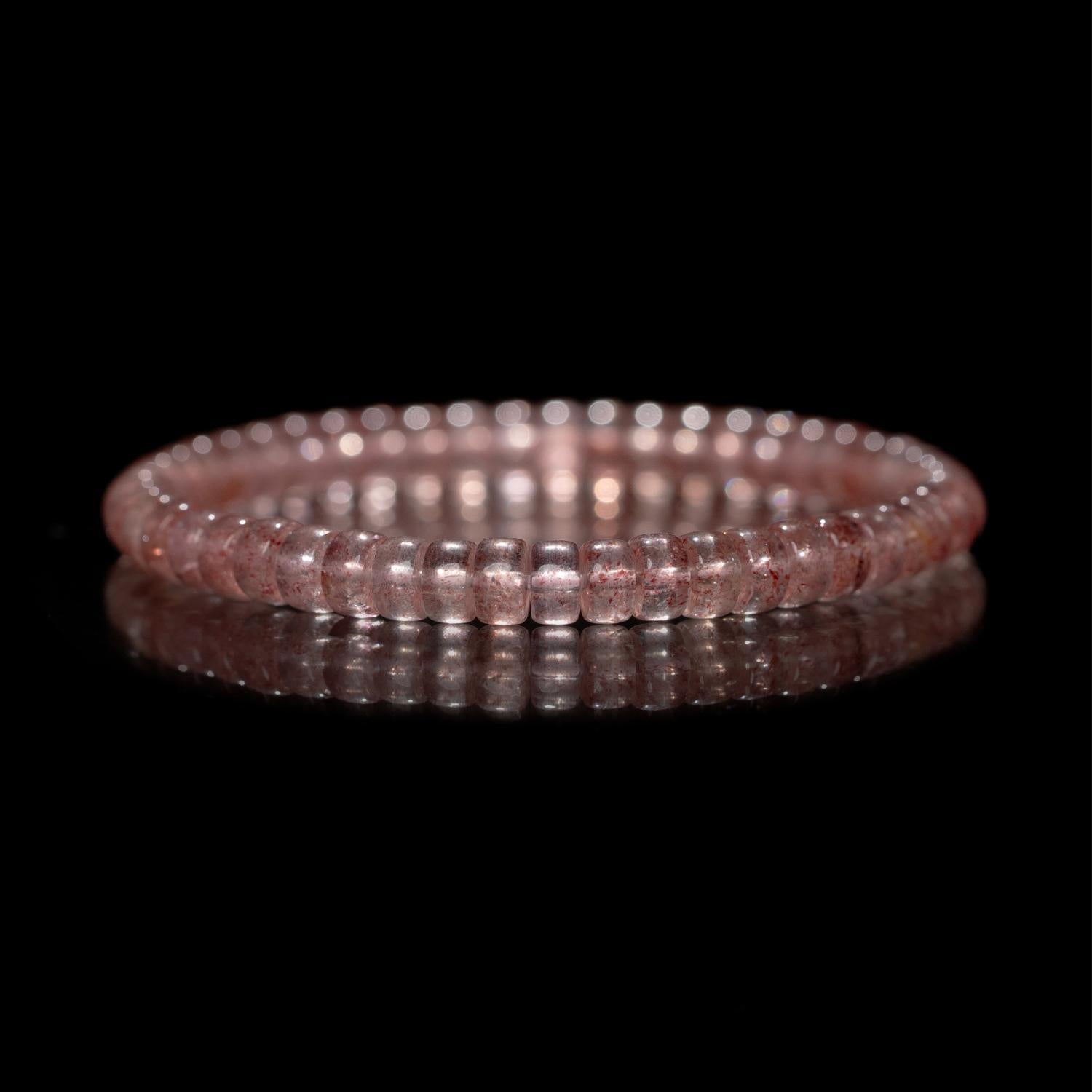Strawberry Quartz Bracelet – Barrel Beads (6mm)
