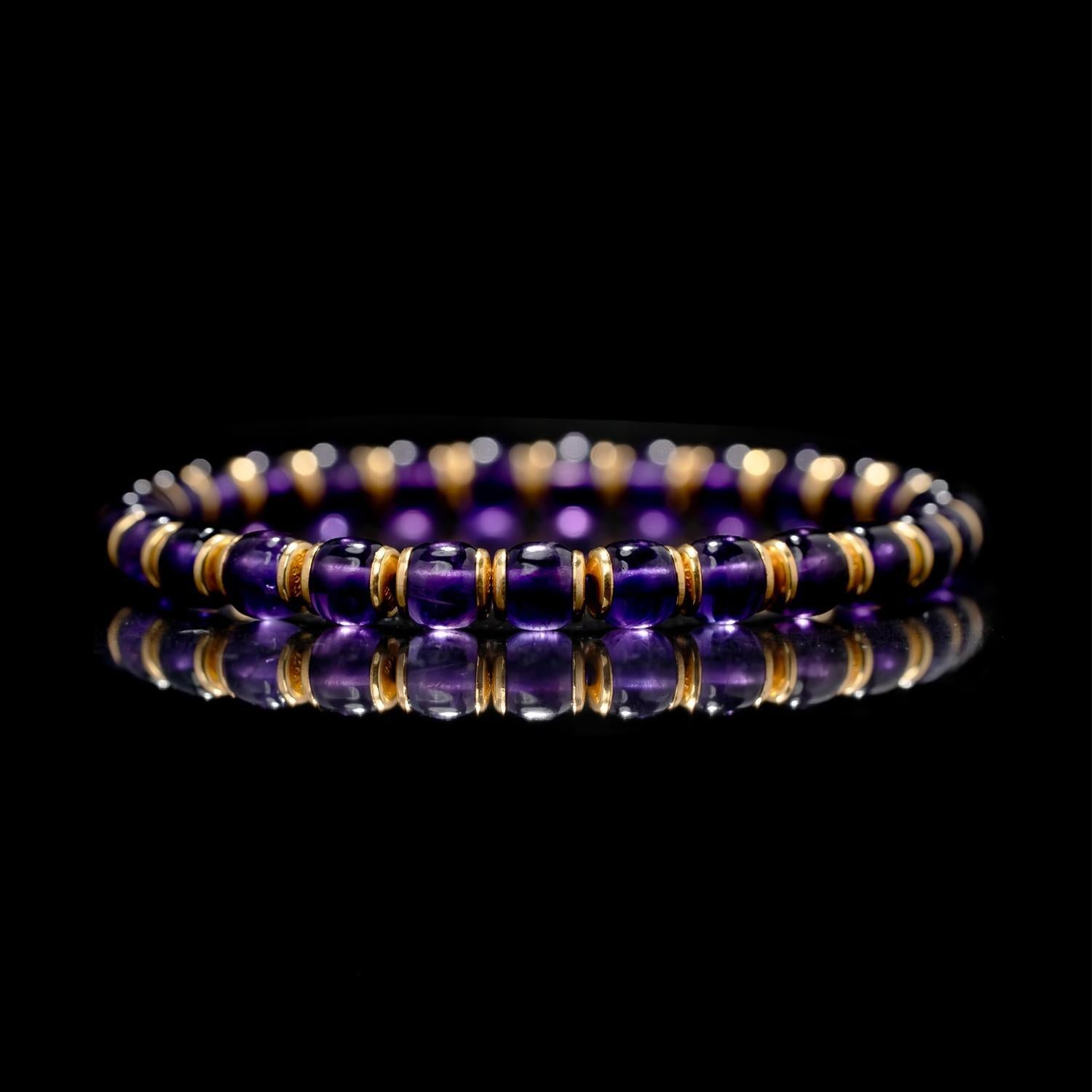 Uruguayan Amethyst Barrel Bracelet – (6mm)