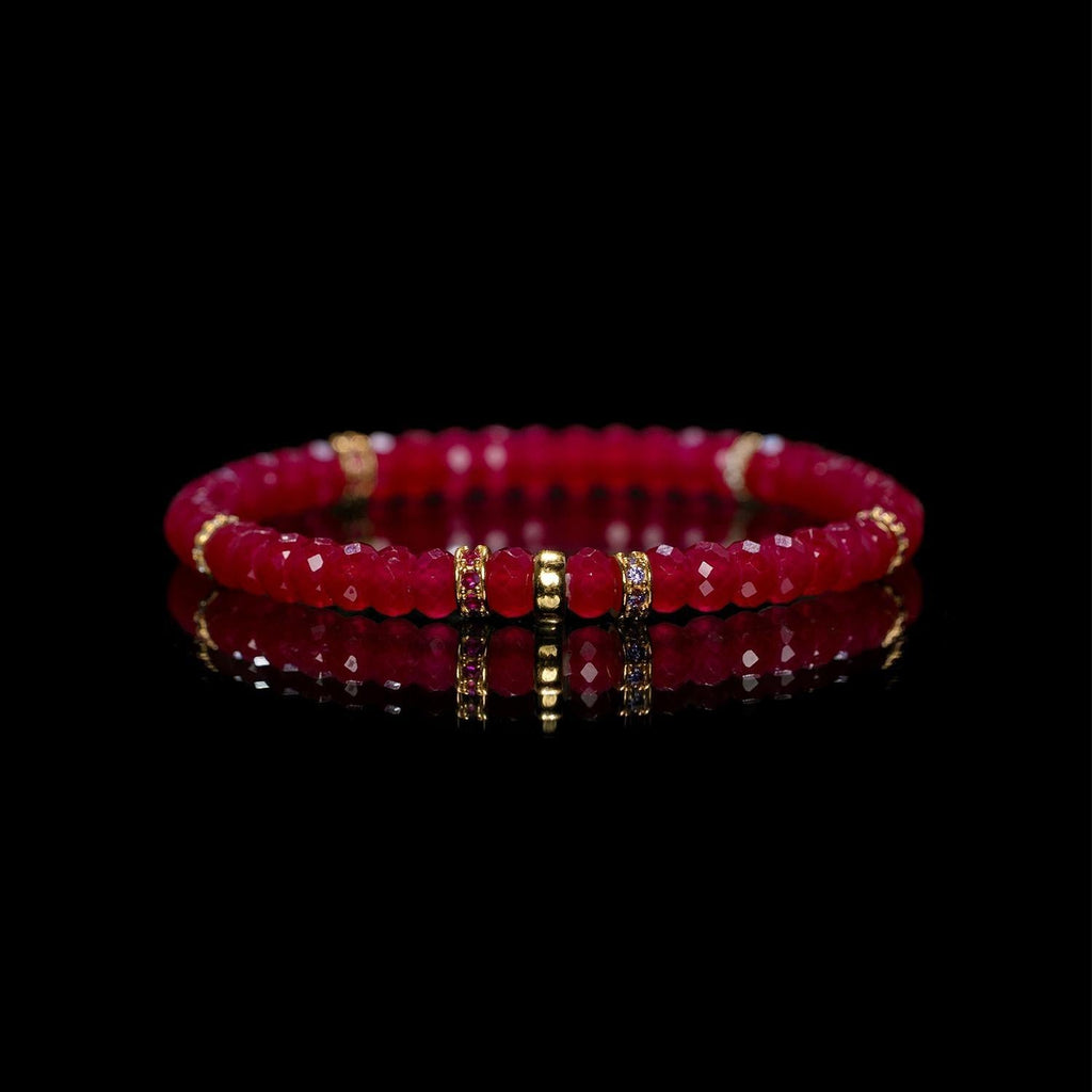 Crimson Radiance Ruby Disc Bracelet (5 mm)