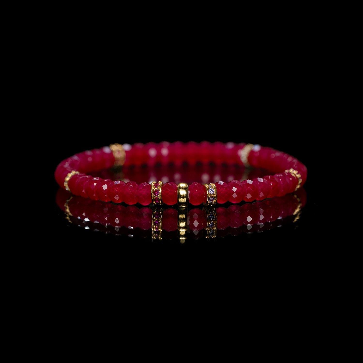 Crimson Radiance Ruby Disc Bracelet (5 mm)