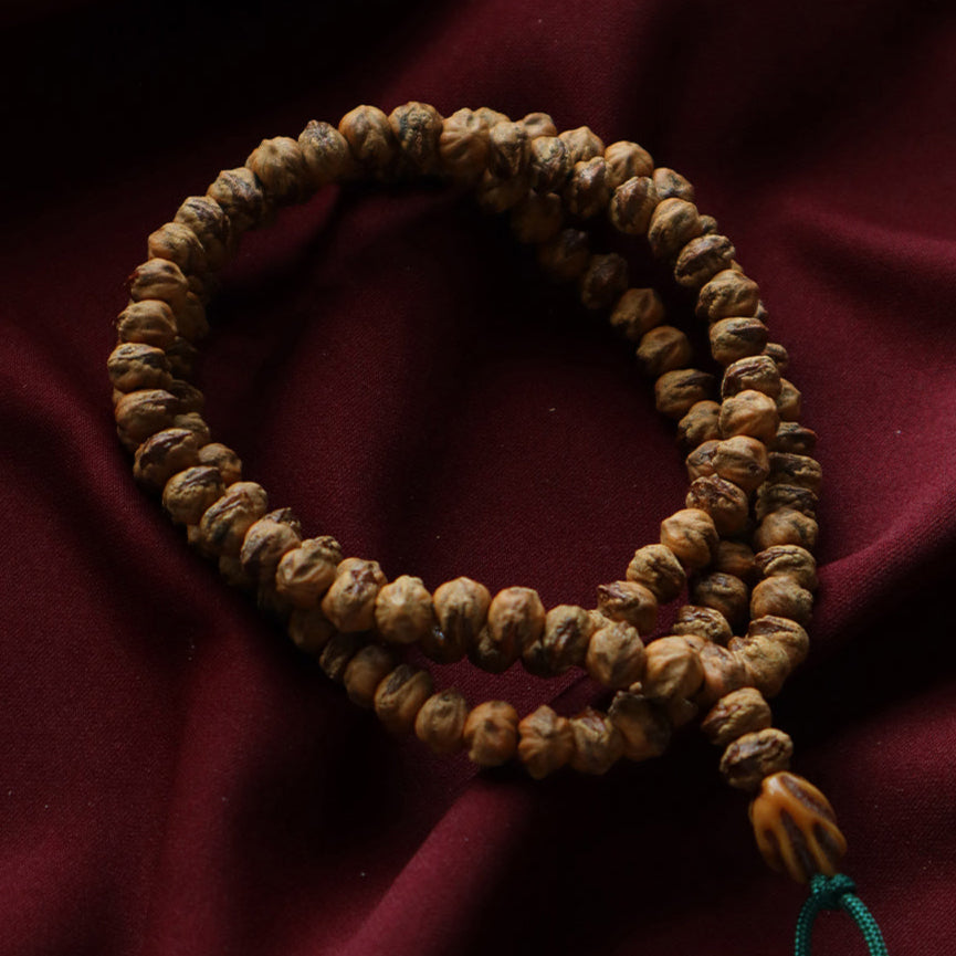 Elemental Harmony Mala – Fire & Earth Knots (108 beads)