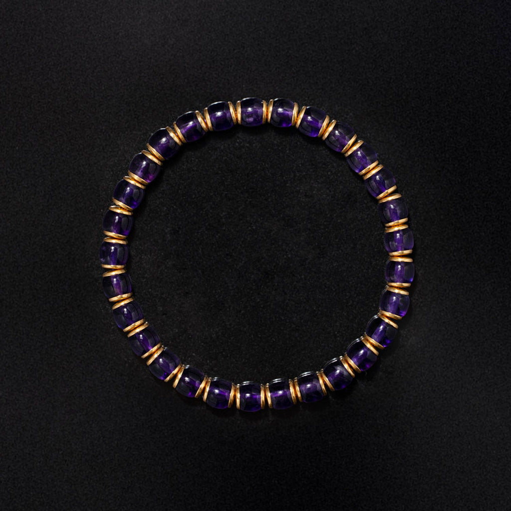 Uruguayan Amethyst Barrel Bracelet – (6mm)