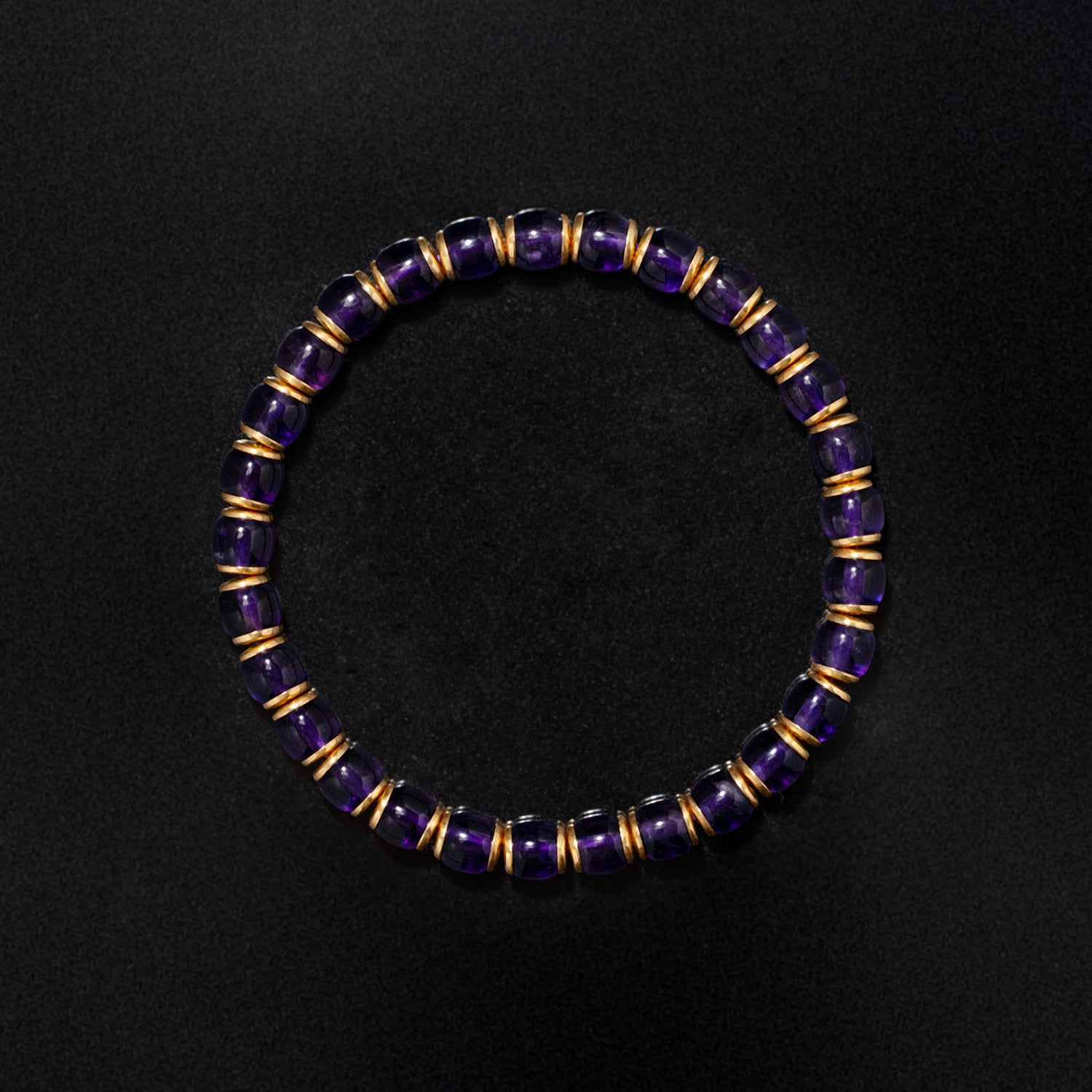 Uruguayan Amethyst Barrel Bracelet – (6mm)