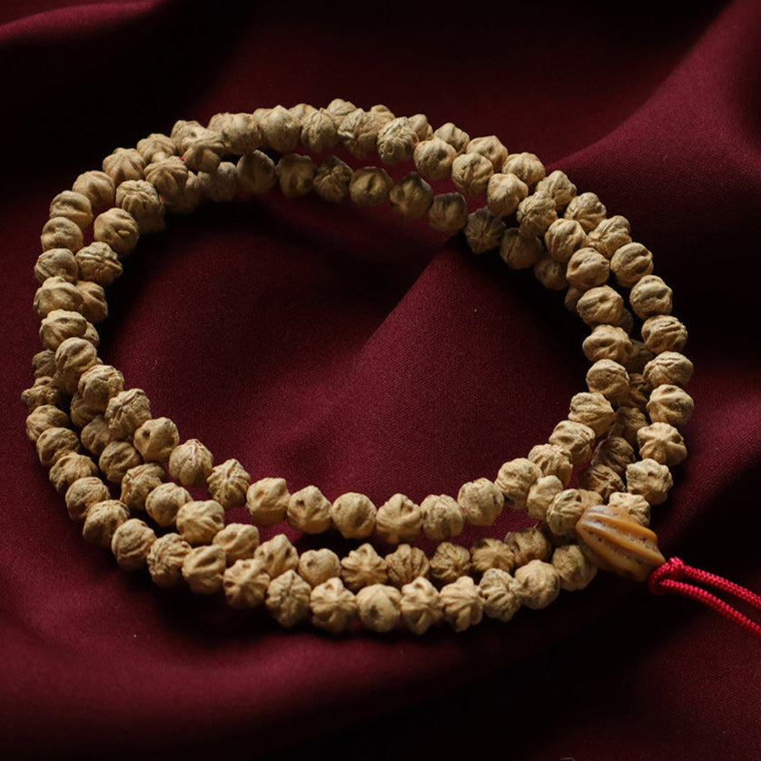 Ascetic Weave Mala – Monk’s Hemp Knot Beads (108 beads)