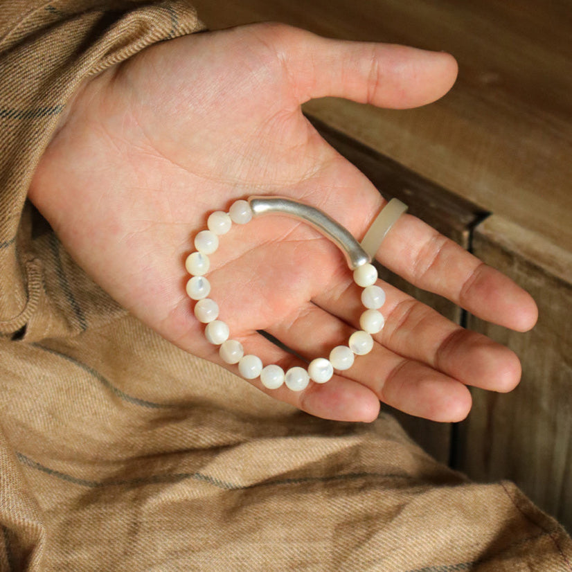 Silver Wing Shell Bracelet (8 mm)