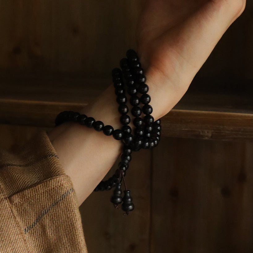 Ebony Mala Bracelet (8 mm) – Evening Stillness