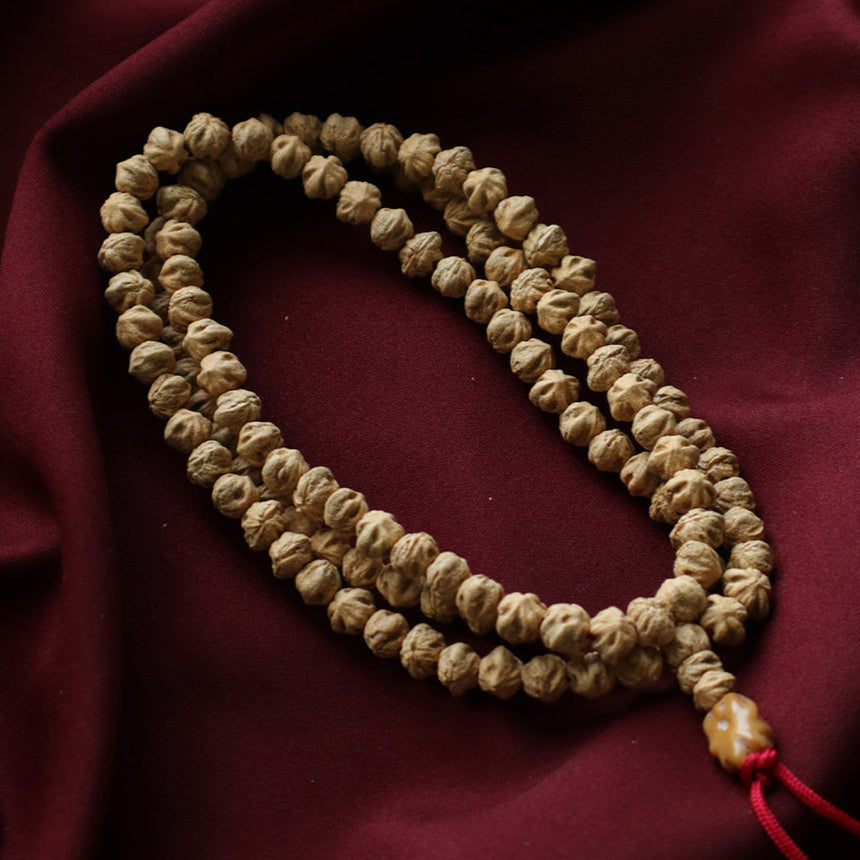 Ascetic Weave Mala – Monk’s Hemp Knot Beads (108 beads)