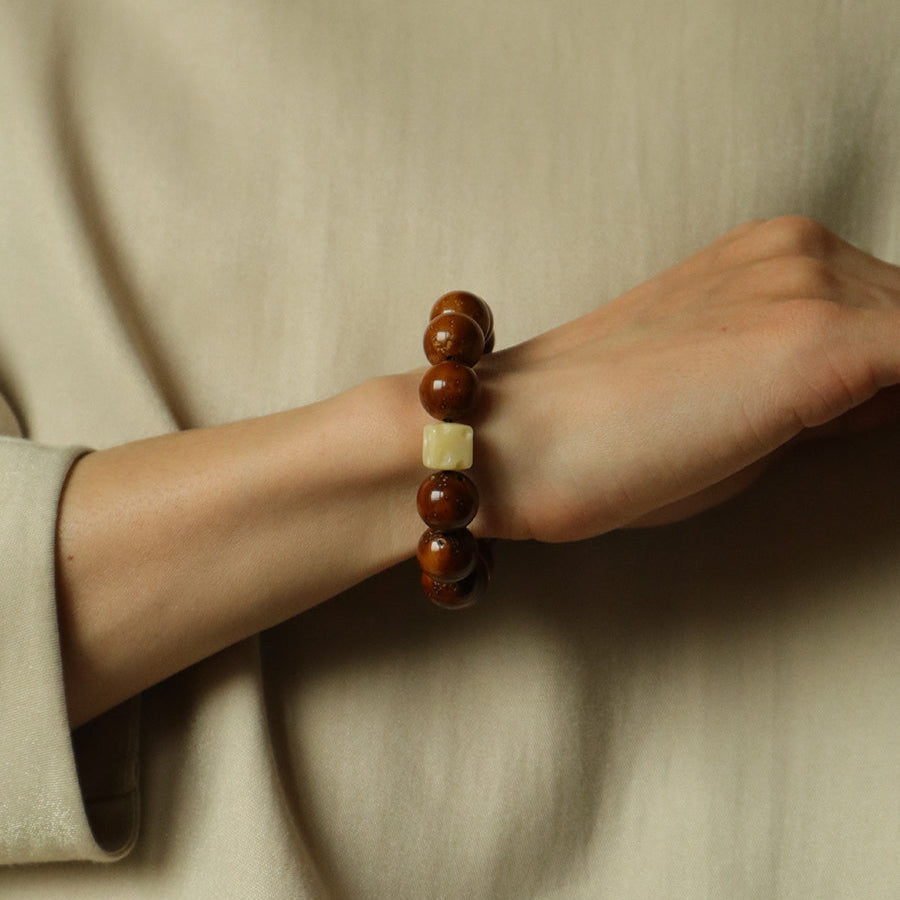 Guardian’s Calm – Darkwood & Cream Harmony Bracelet