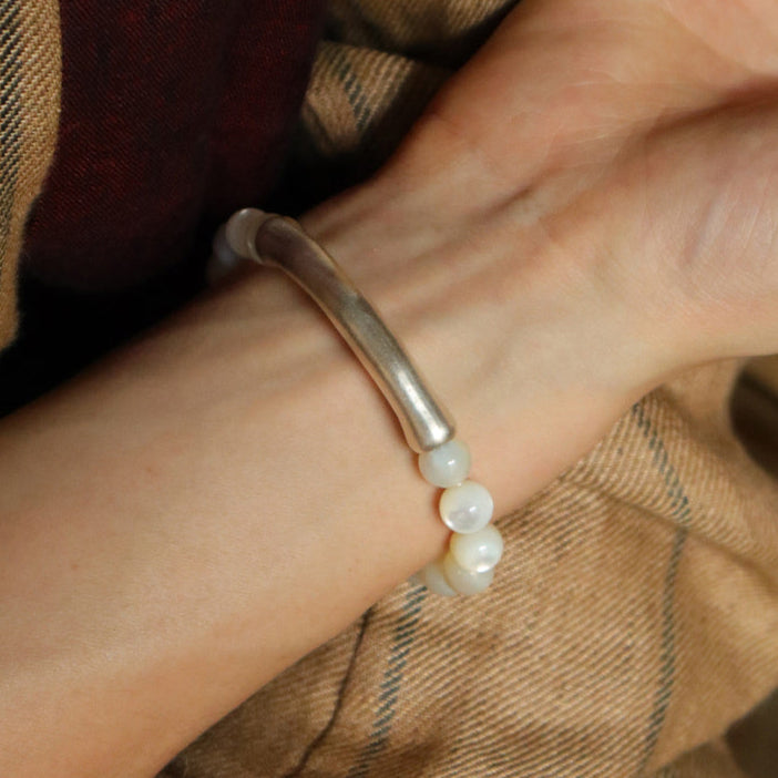 Silver Wing Shell Bracelet (8 mm)