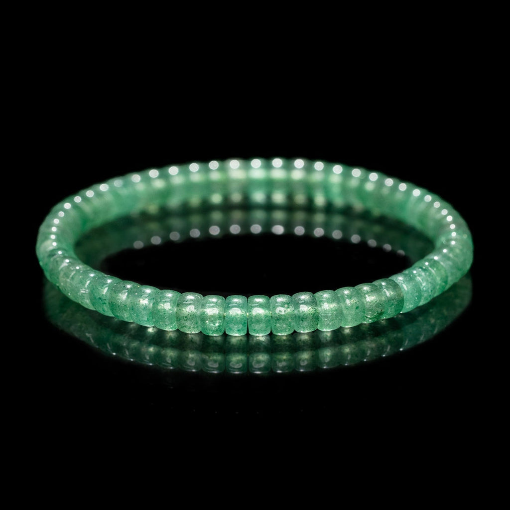 reen Phantom Quartz  Barrel‑Bead Triple Bracelet（6mm）
