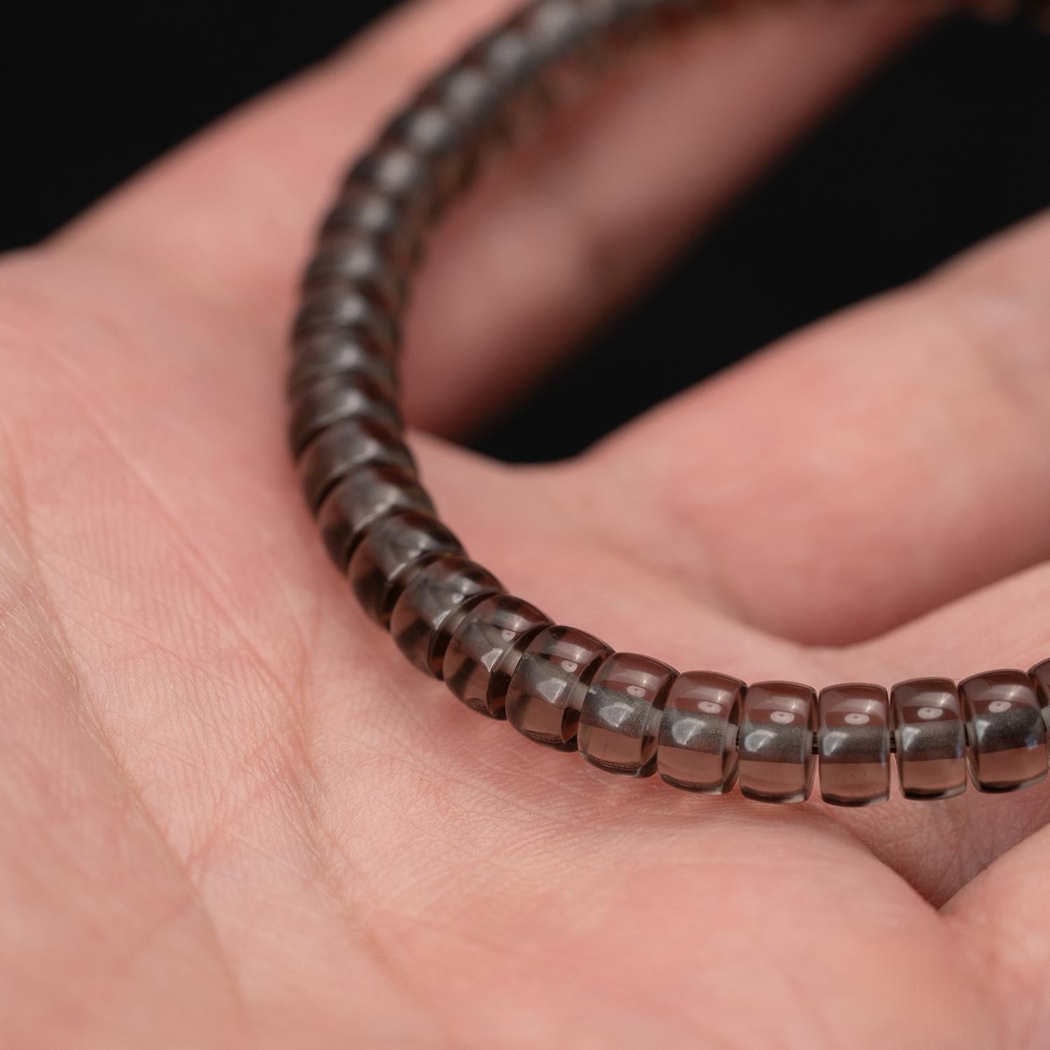 Shadow‑Guard Obsidian Bracelet – 6 mm Disc‑Cut