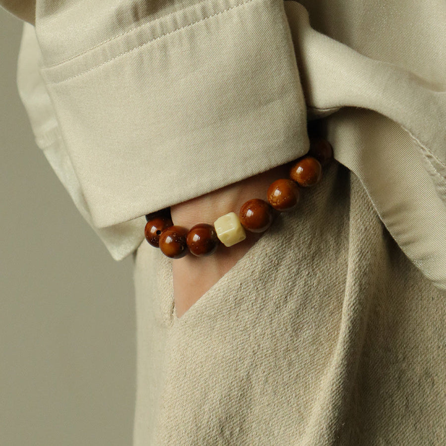 Guardian’s Calm – Darkwood & Cream Harmony Bracelet