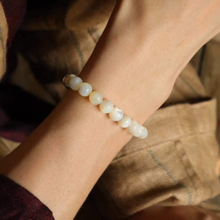 Silver Wing Shell Bracelet (8 mm)