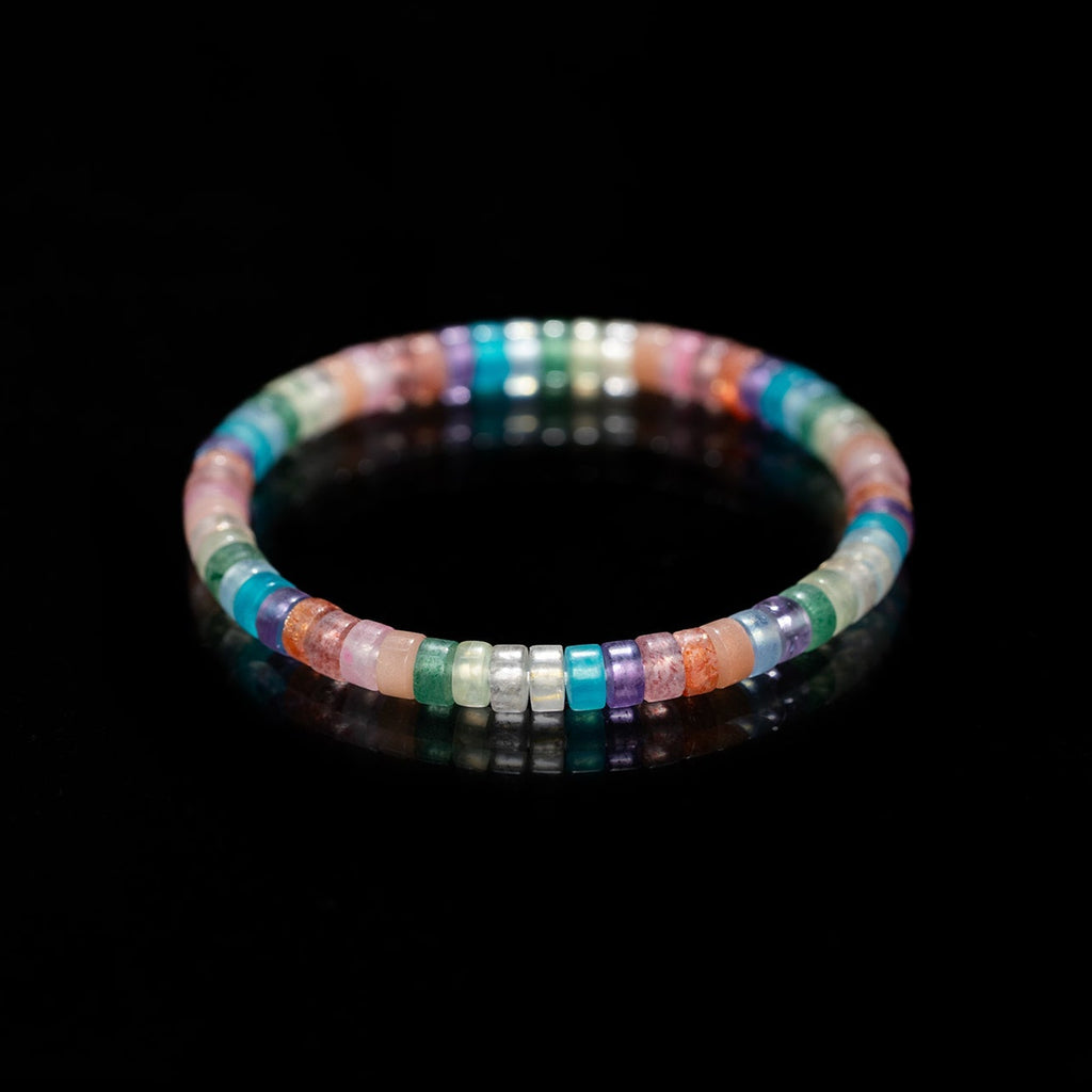 Rainbow Chakra Gem Bracelet – Barrel Beads（5mm）