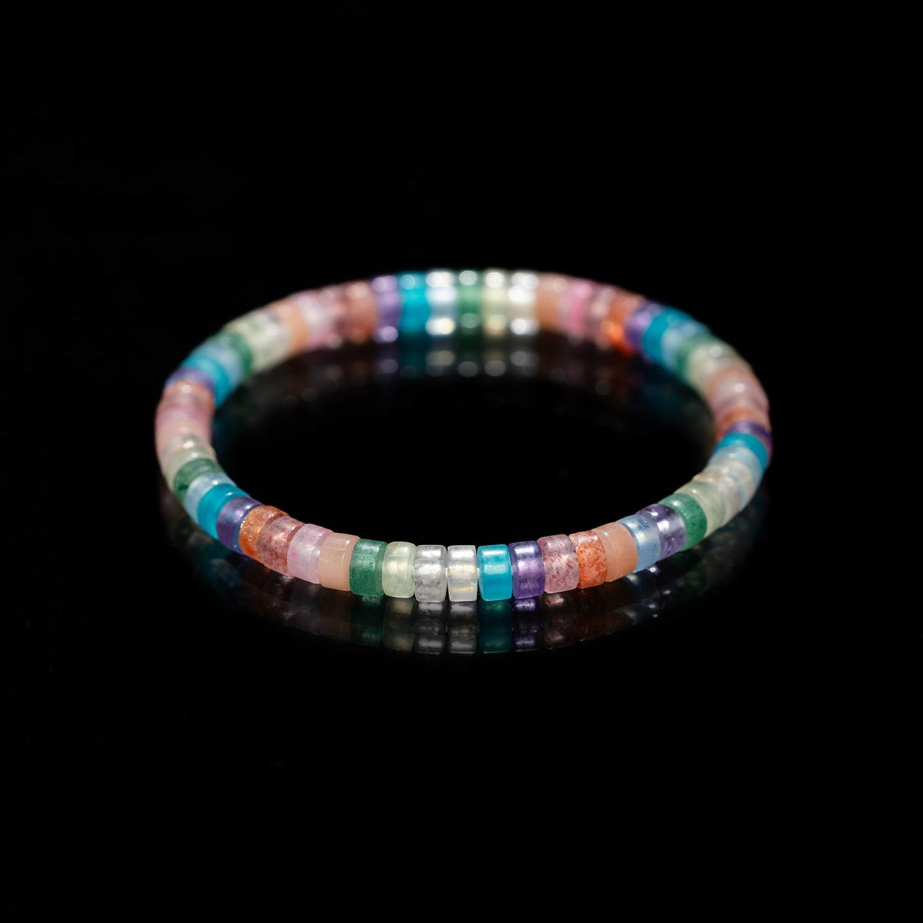 Rainbow Chakra Gem Bracelet – Barrel Beads（5mm）