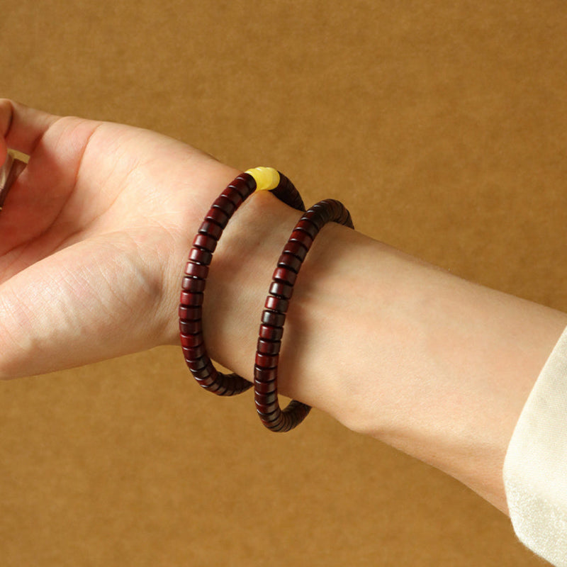Bloom in Stillness – Purple Sandalwood Disc Bracelet