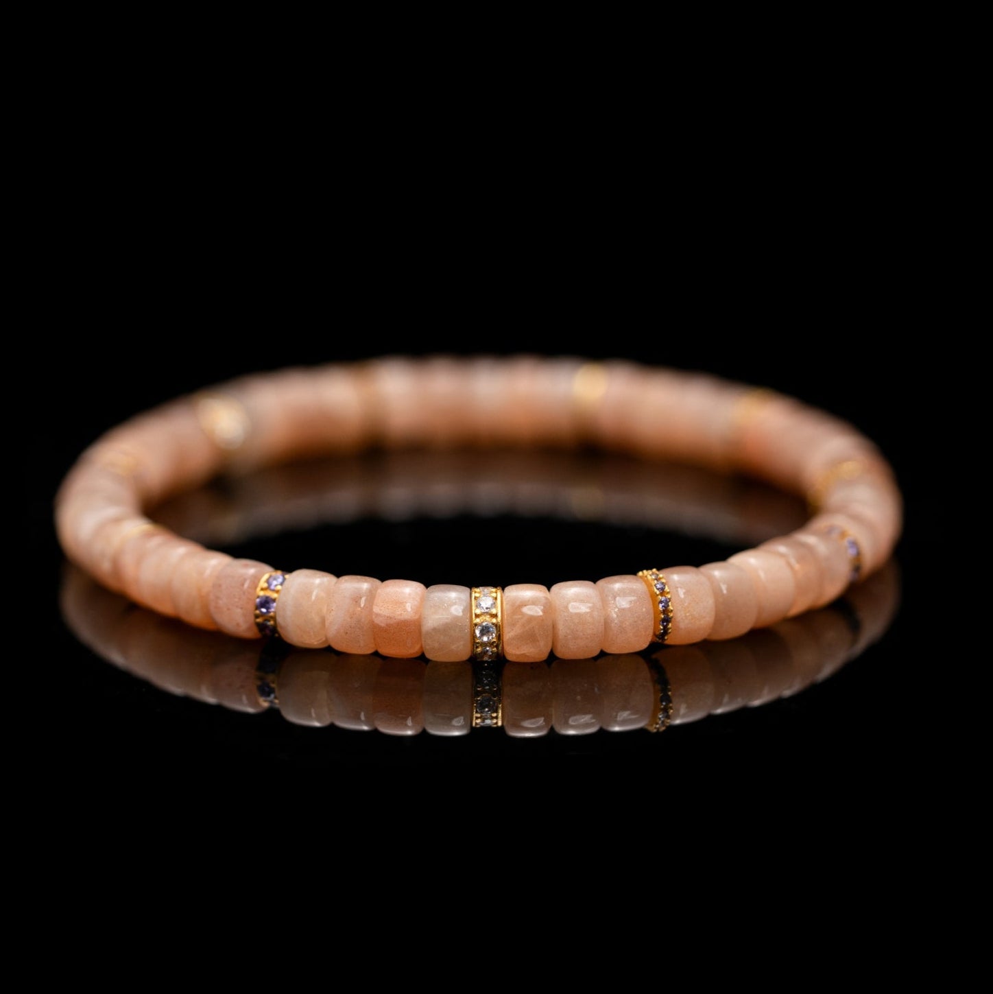 Moonlit Serenity Moonstone Bracelet (6 mm）