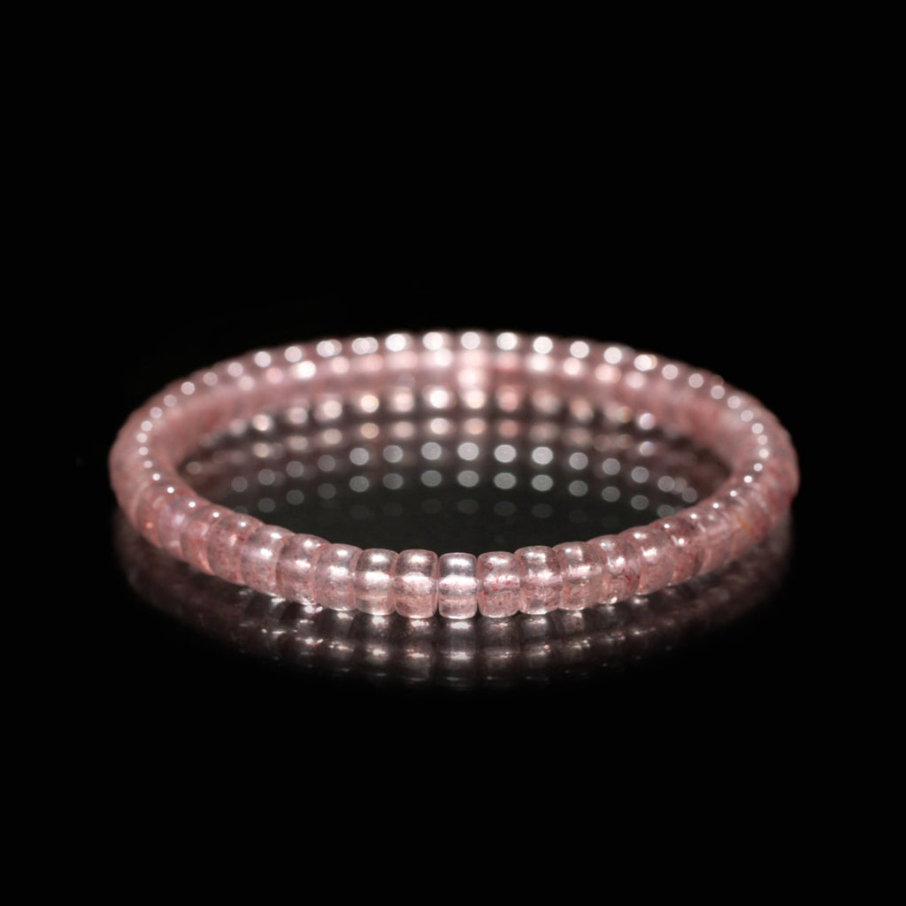 Strawberry Quartz Bracelet – Barrel Beads (6mm)