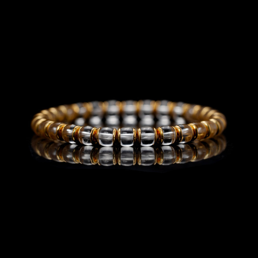 Clarity & Prosperity White‑Quartz Bracelet – 6 mm Disc‑Cut | Aeonb