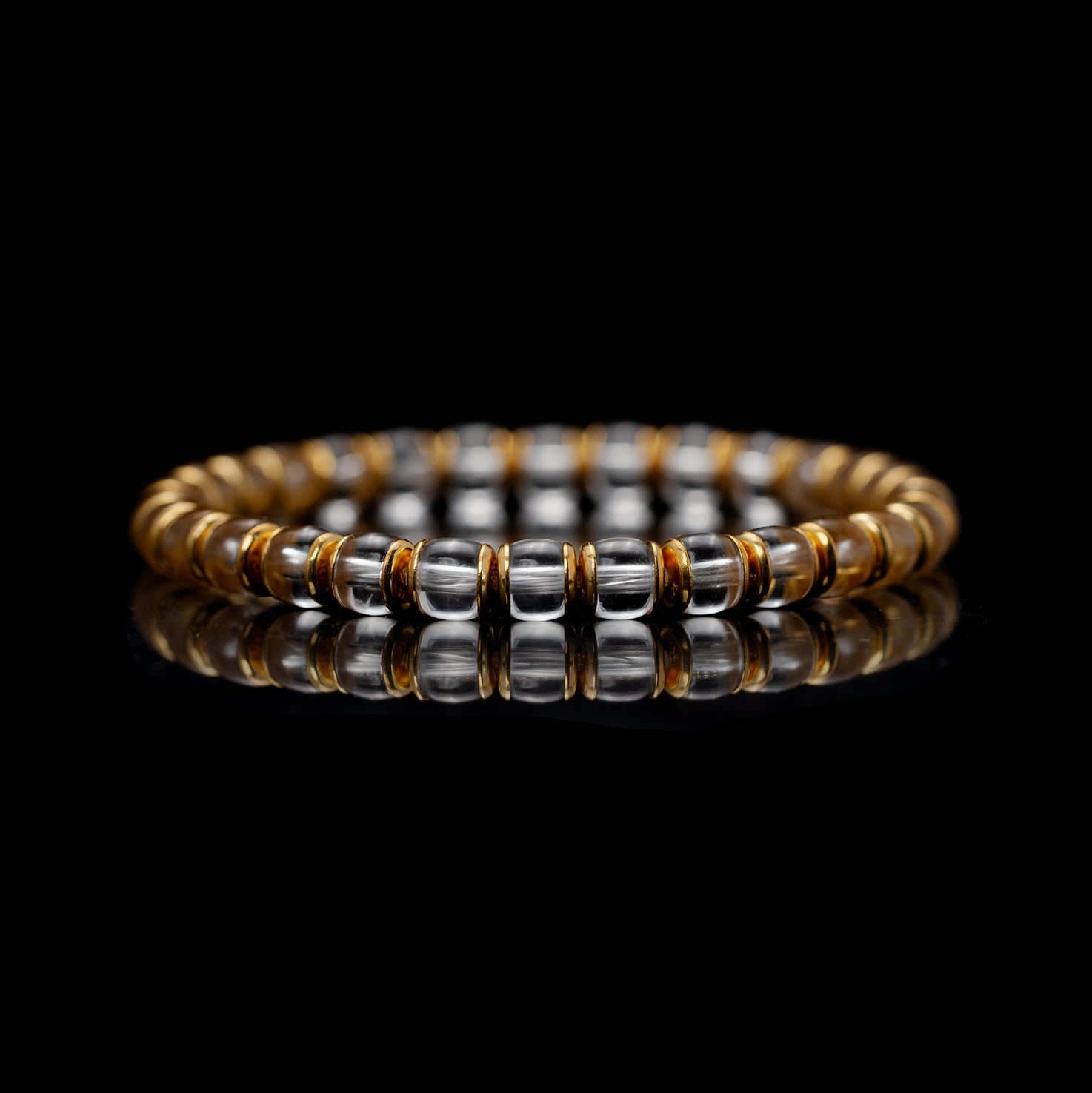 Clarity & Prosperity White‑Quartz Bracelet – 6 mm Disc‑Cut | Aeonb
