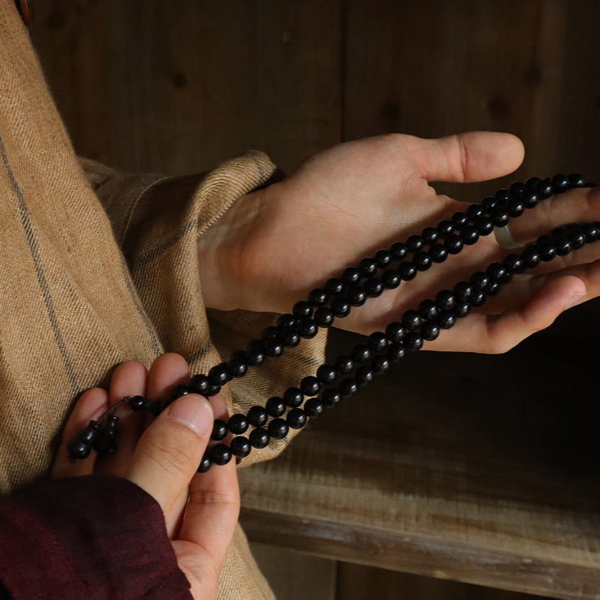Ebony Mala Bracelet (8 mm) – Evening Stillness