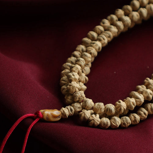 Ascetic Weave Mala – Monk’s Hemp Knot Beads (108 beads)