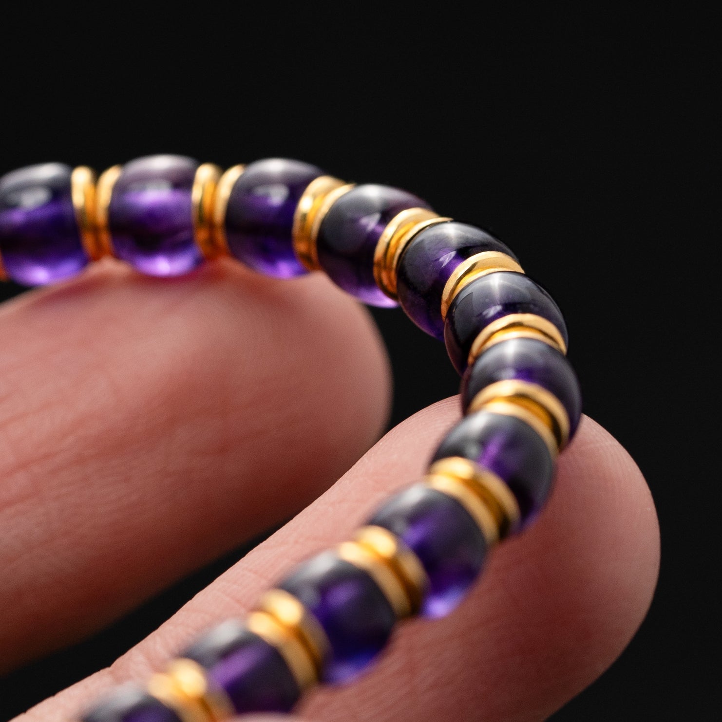 Uruguayan Amethyst Barrel Bracelet – (6mm)
