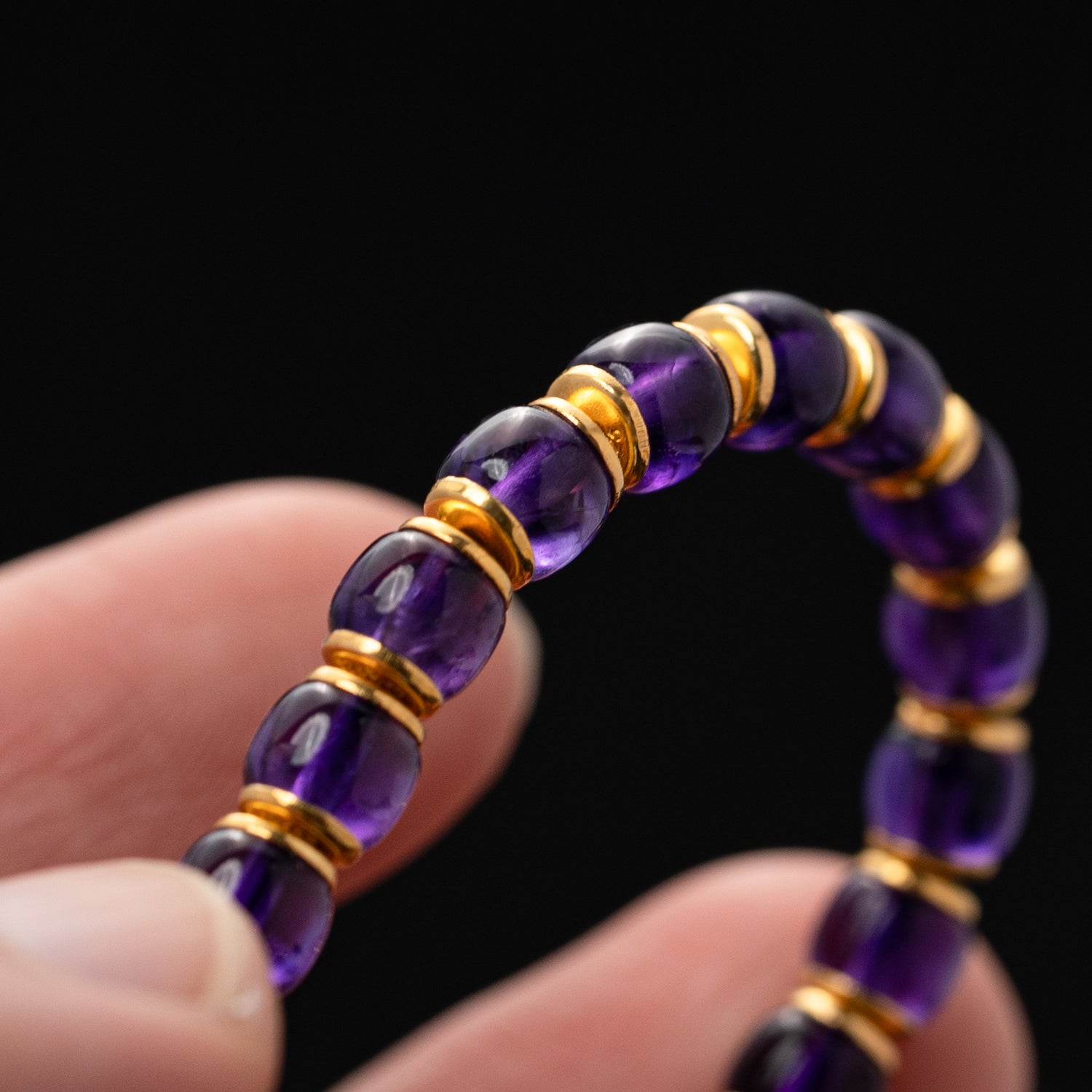 Uruguayan Amethyst Barrel Bracelet – (6mm)