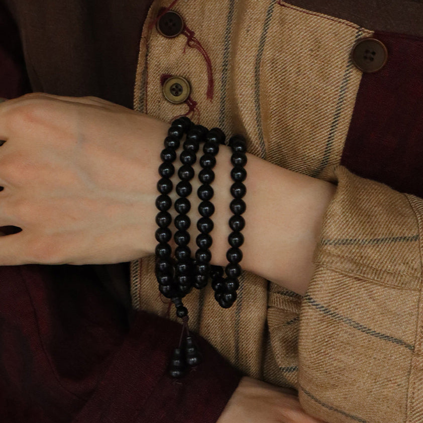 Ebony Mala Bracelet (8 mm) – Evening Stillness