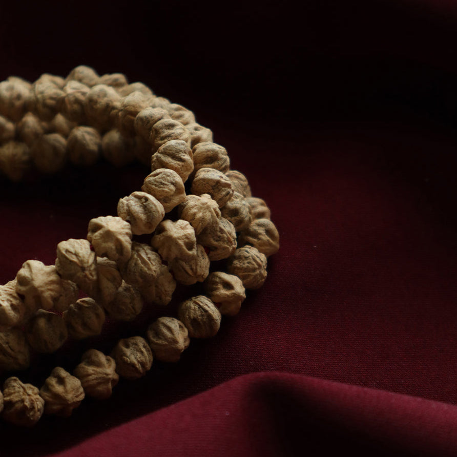 Ascetic Weave Mala – Monk’s Hemp Knot Beads (108 beads)