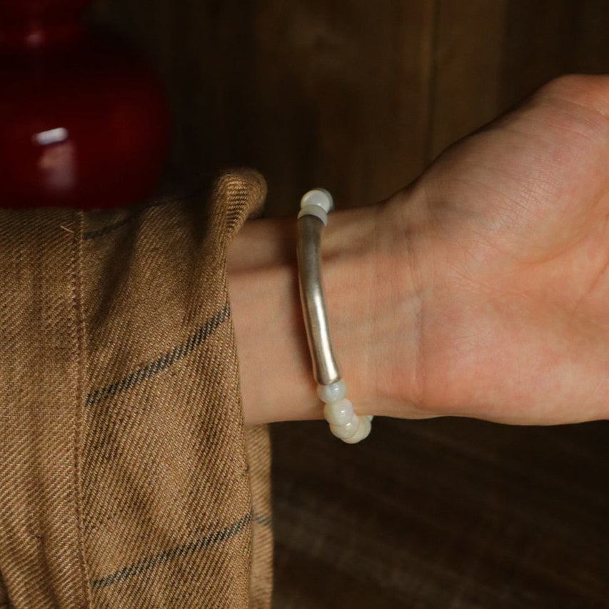 Silver Wing Shell Bracelet (8 mm)