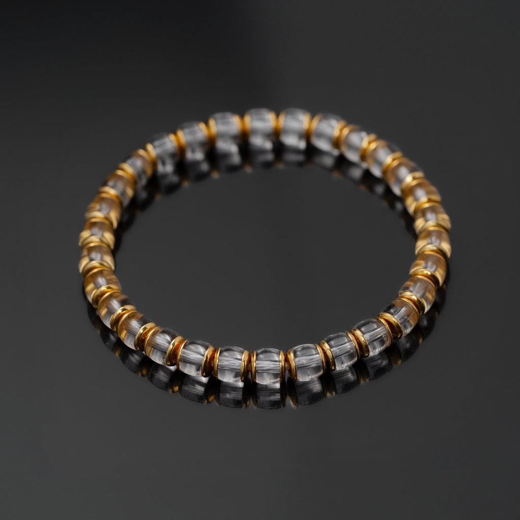 Clarity & Prosperity White‑Quartz Bracelet – 6 mm Disc‑Cut | Aeonb