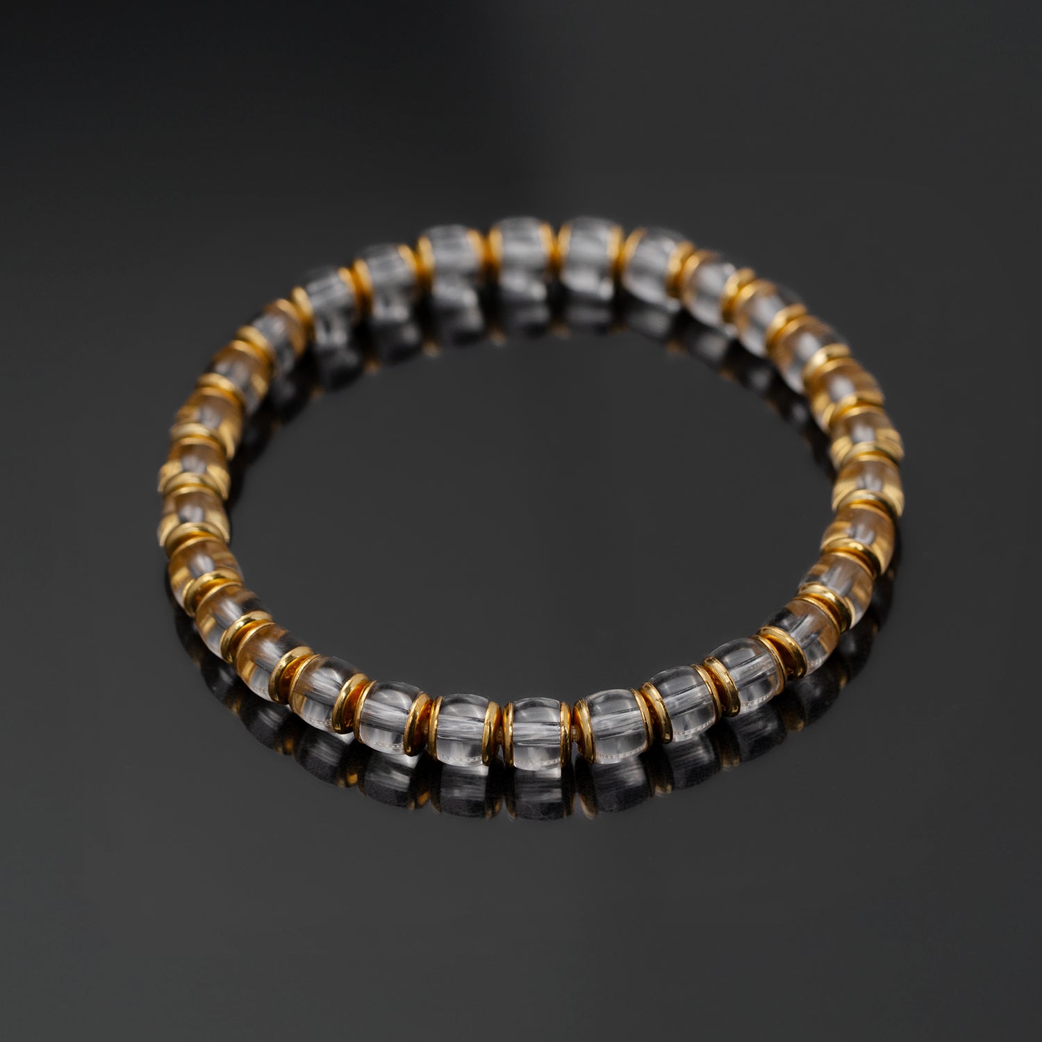 Clarity & Prosperity White‑Quartz Bracelet – 6 mm Disc‑Cut | Aeonb