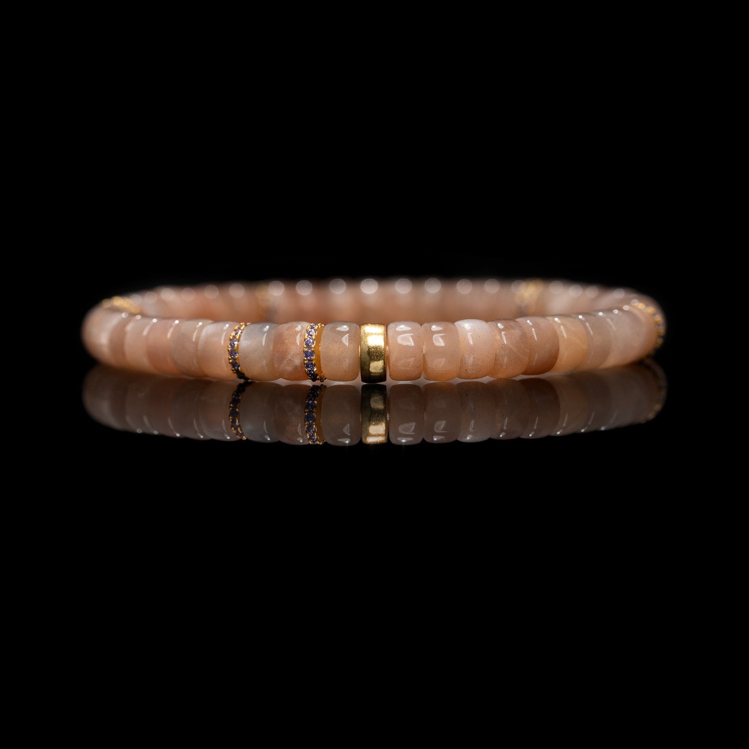 Moonlit Serenity Moonstone Bracelet (6 mm）