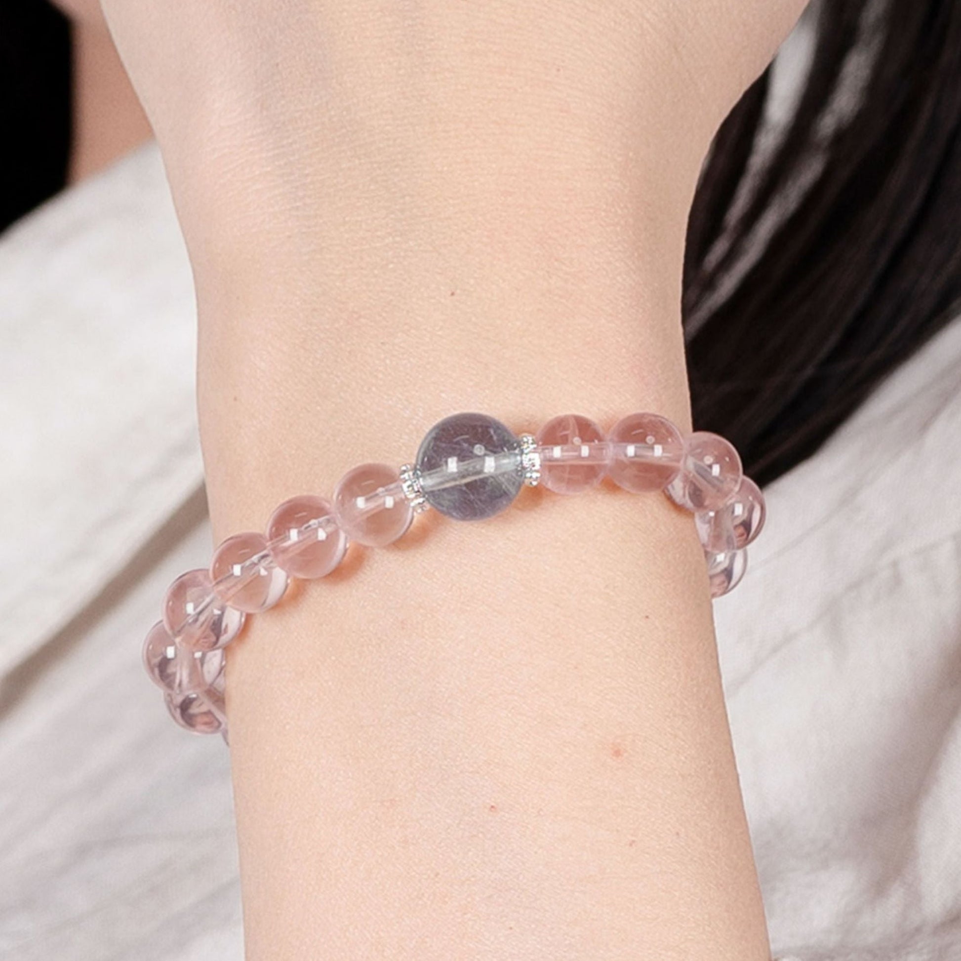 Rose Quartz & Aquamarine Bracelet – Soothing Energy (6mm)