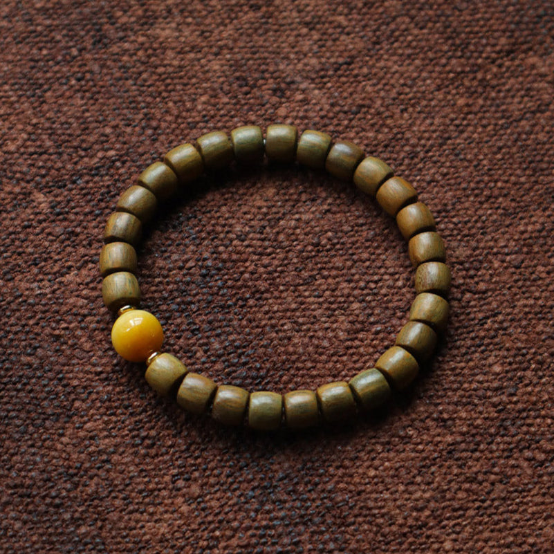 Mountain Waters – Old Sandalwood & Tiger Eye Bead Bracelet