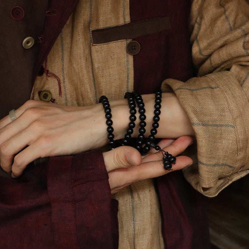 Ebony Mala Bracelet (8 mm) – Evening Stillness