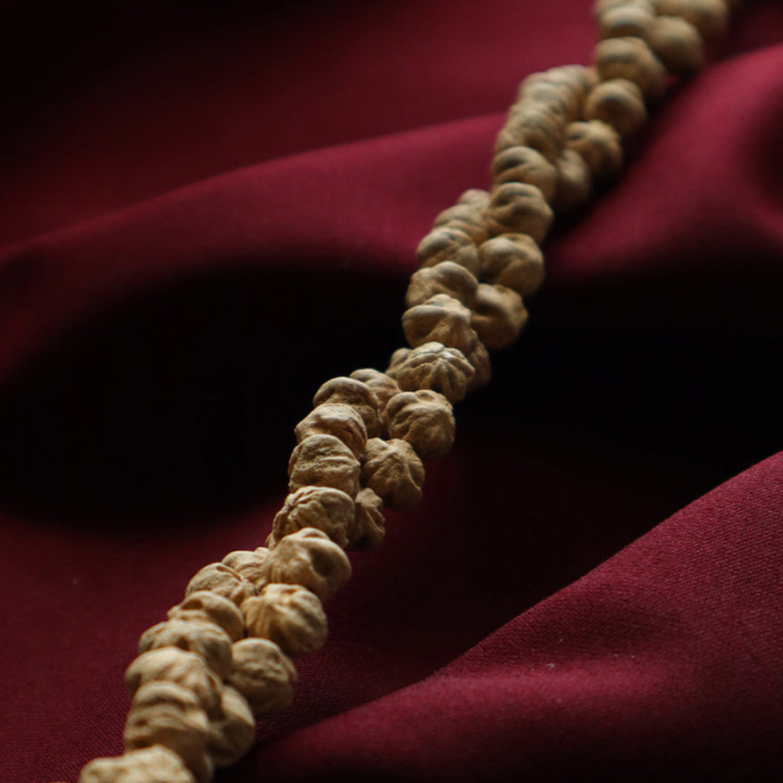 Ascetic Weave Mala – Monk’s Hemp Knot Beads (108 beads)