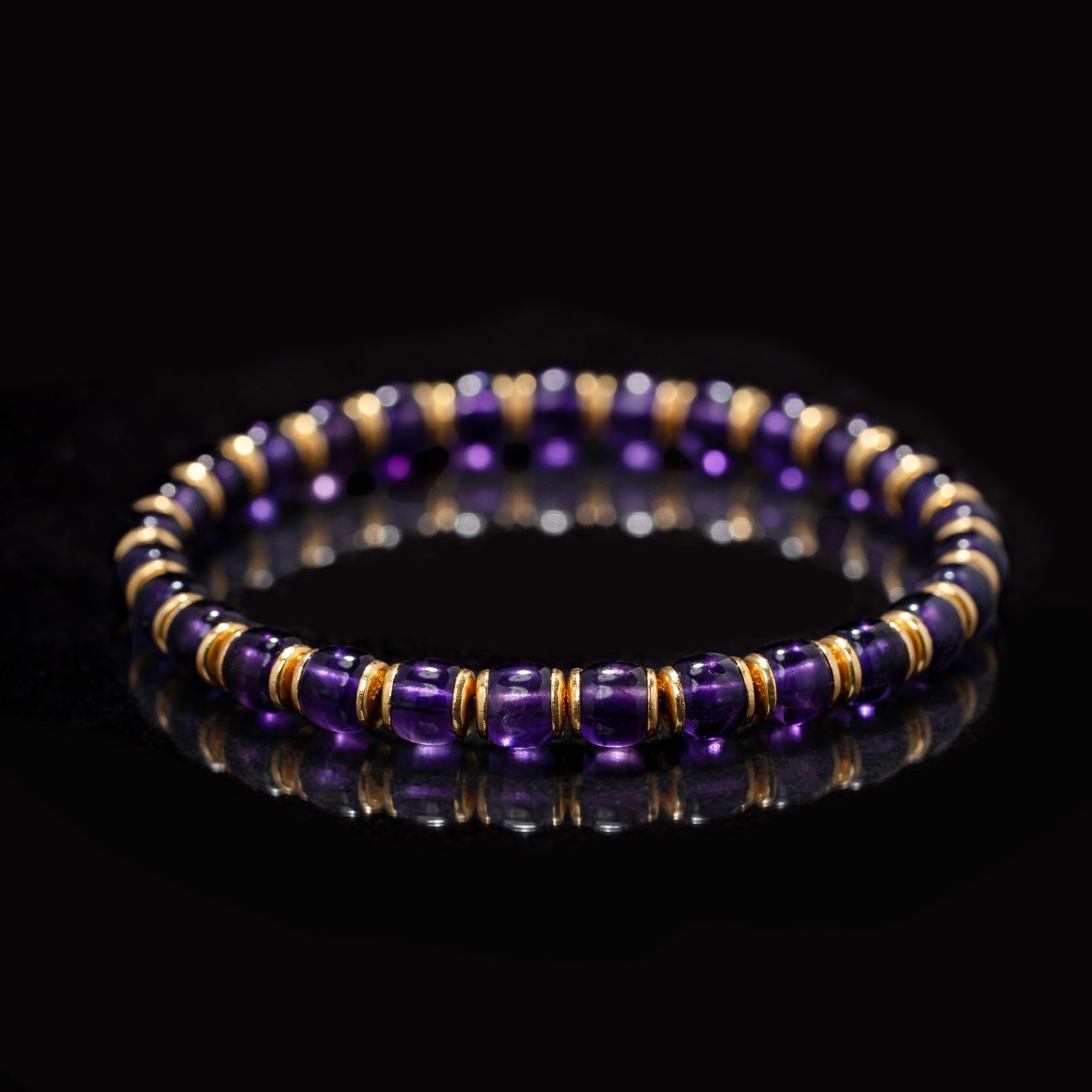 Uruguayan Amethyst Barrel Bracelet – (6mm)
