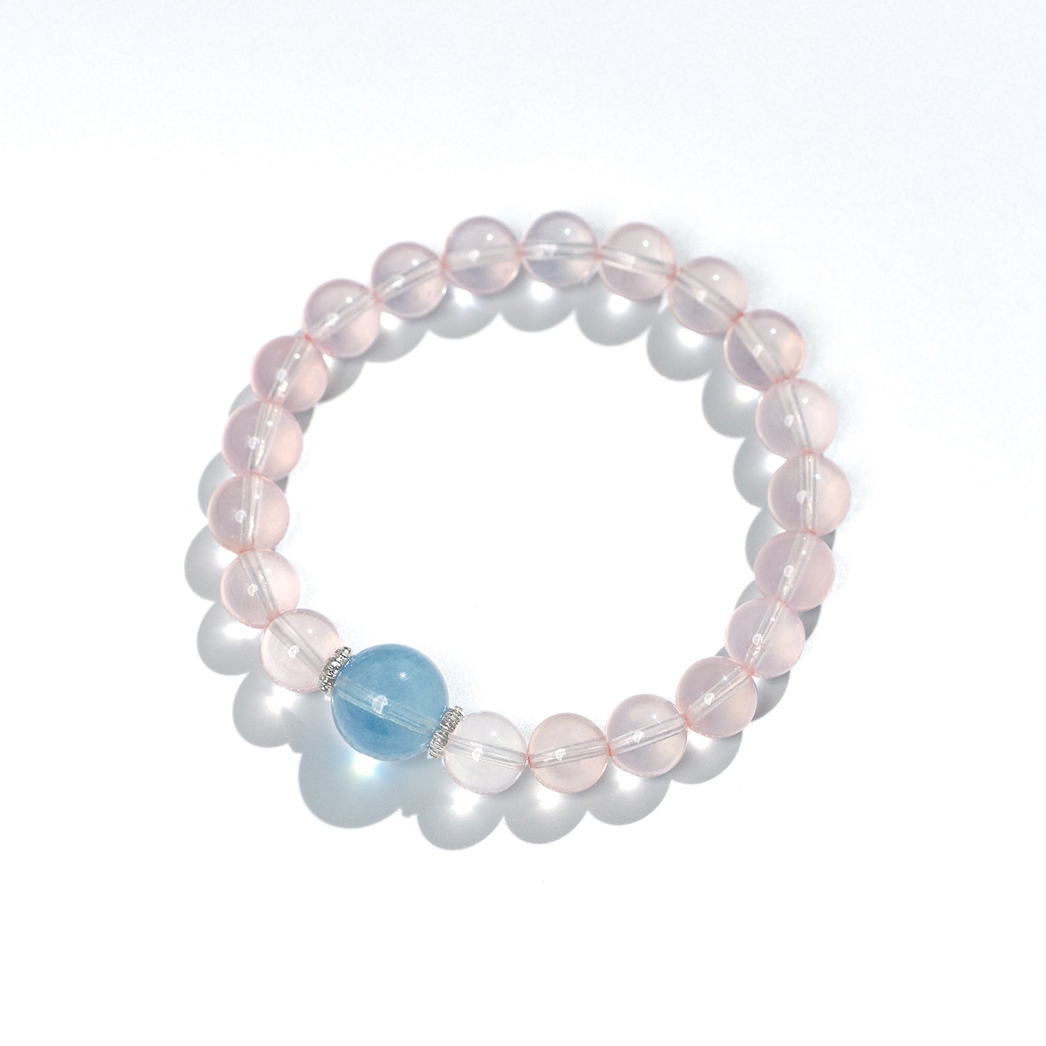 Rose Quartz & Aquamarine Bracelet – Soothing Energy (6mm)