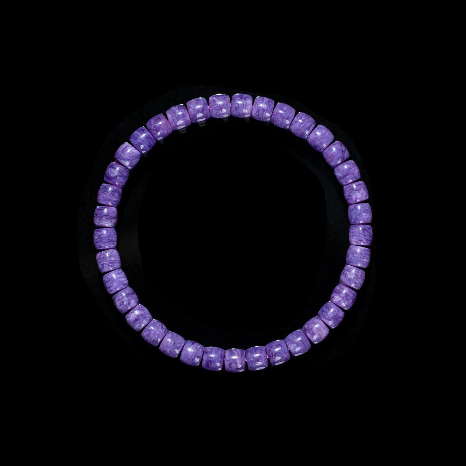 Amethyst Dragon Crystal Bracelet – Purple Barrel Beads（6mm）