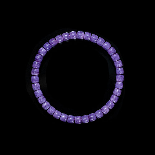 Amethyst Dragon Crystal Bracelet – Purple Barrel Beads（6mm）