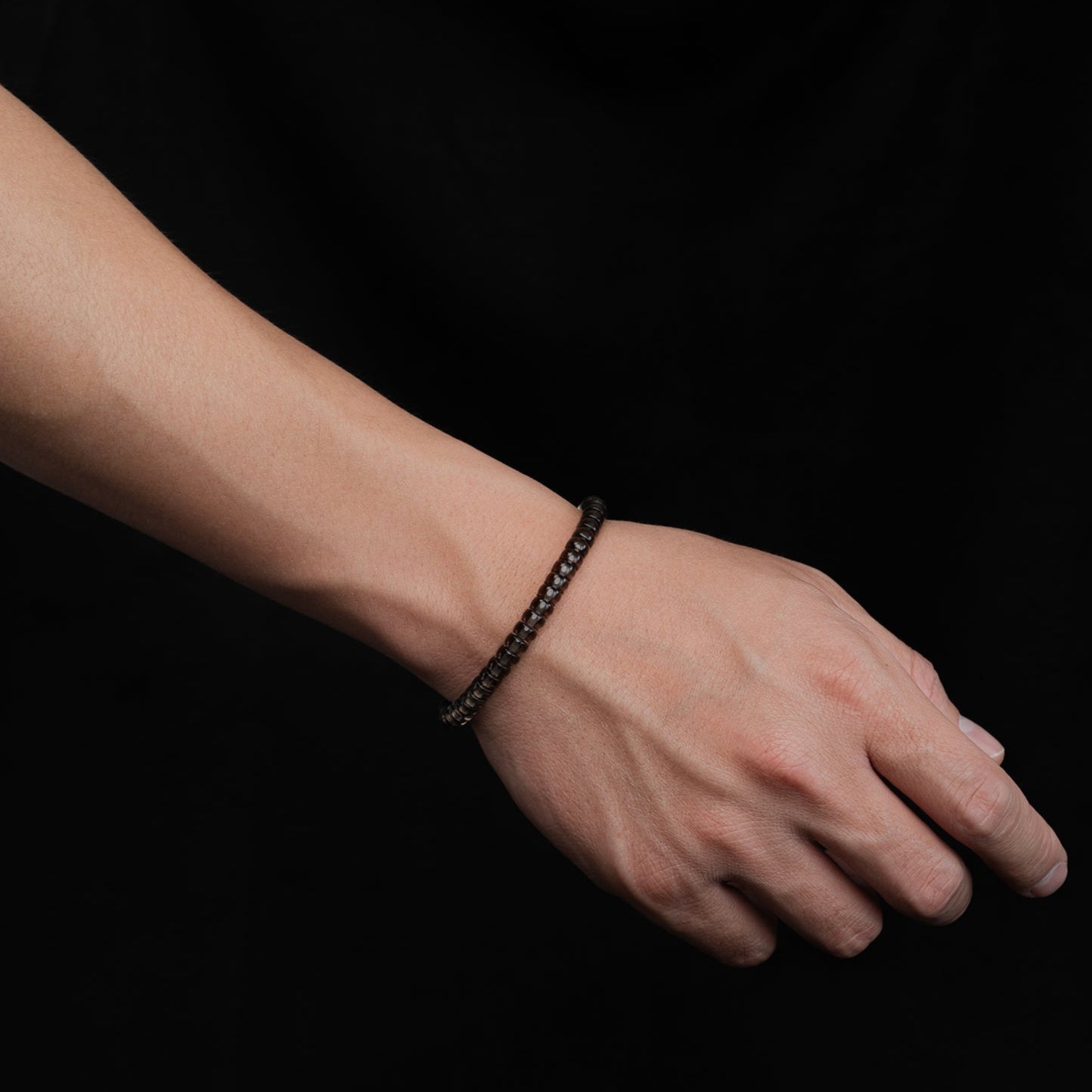 Shadow‑Guard Obsidian Bracelet – 6 mm Disc‑Cut