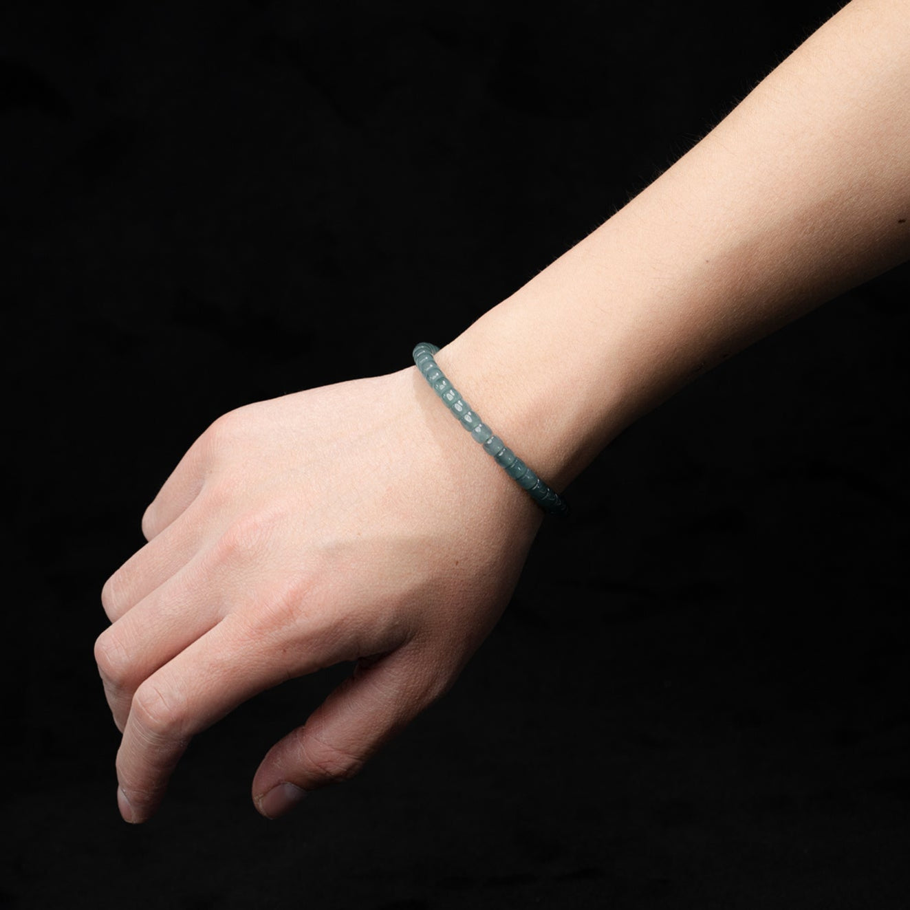High‑Ice Blue Jadeite Serenity Bracelet – 6 mm Barrel Beads