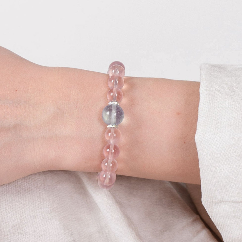 Rose Quartz & Aquamarine Bracelet – Soothing Energy (6mm)