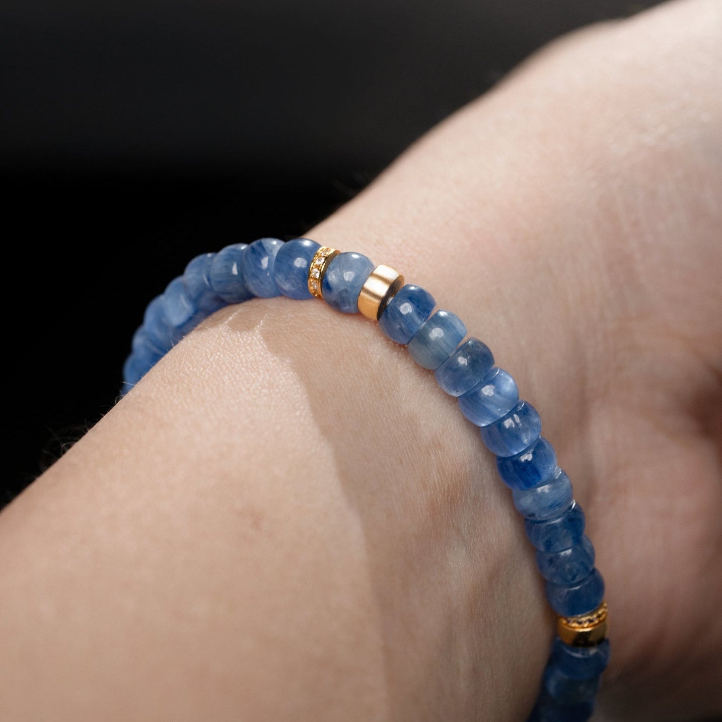 Celestial Tide Blue Crystal Luck Bracelet (6 mm)