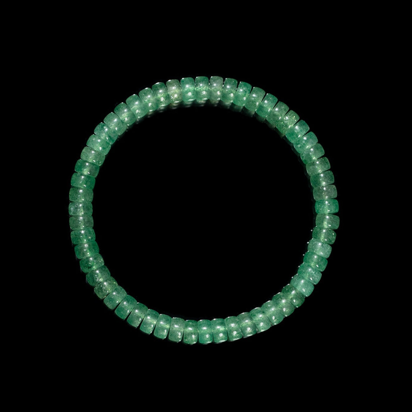 reen Phantom Quartz  Barrel‑Bead Triple Bracelet（6mm）